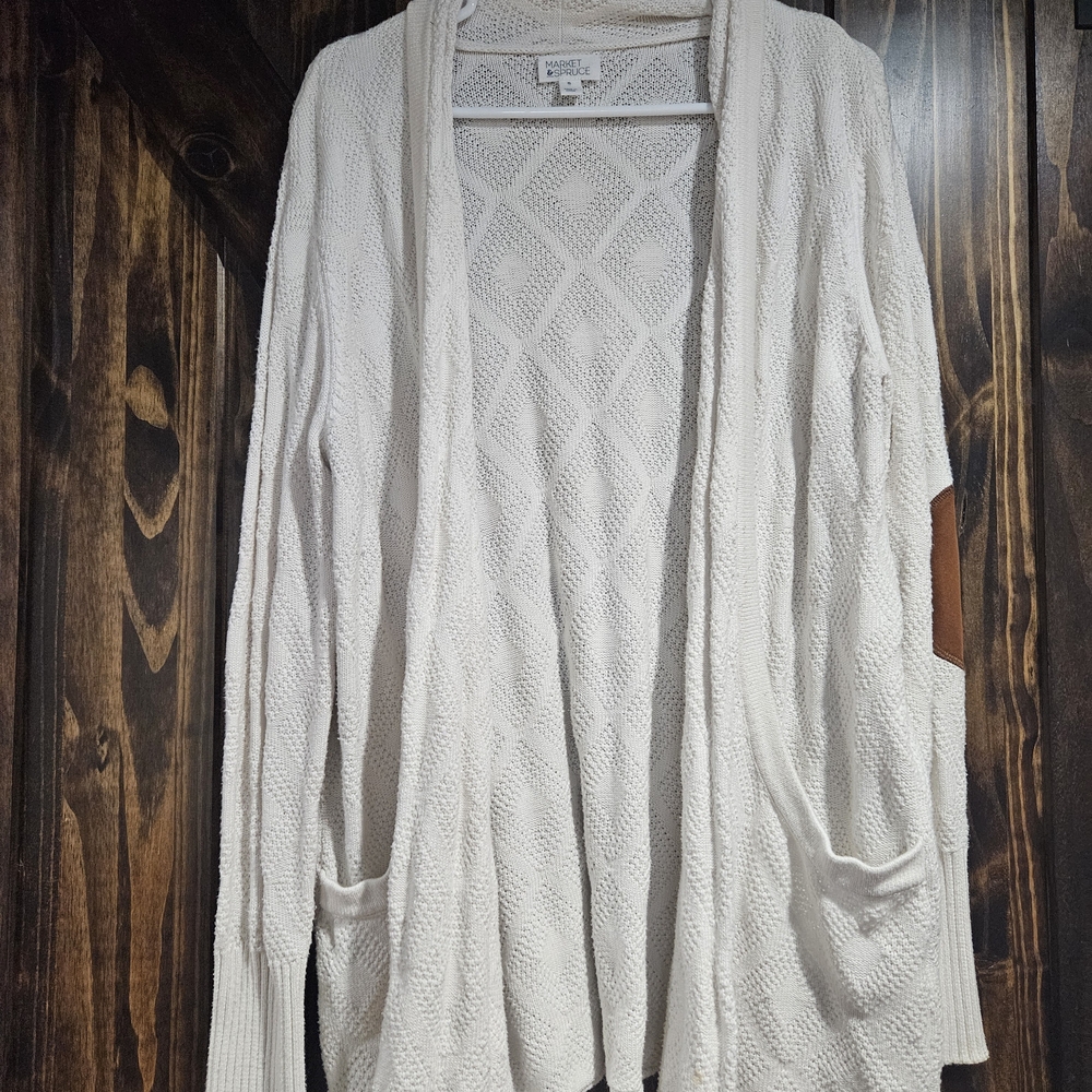 Market & Spruce Cream Open Front Cardigan